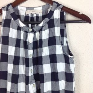 Ann Taylor LOFT Petite Gingham Sleeveless Tunic